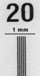Figure 5 Resolution is measured by the number of line pairs that can be seen per millimeter. This example shows a resolution of 20 LP/mm.