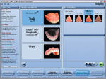 Figure 7  This screen provides the user anopportunity to choose the denture base material,the base plate, and resin shade.