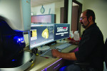 Fig 1. Ashkan Afghan  works on a case using
Dentsply Sirona’s CAD software.