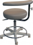 Figure 4  Four assistant stool designs: backrest only manufactured by DentalEZ Group, torso-support bar only manufactured by Pelton & Crane, backrest with torso-support bar, and saddle stool from Crown Seating.