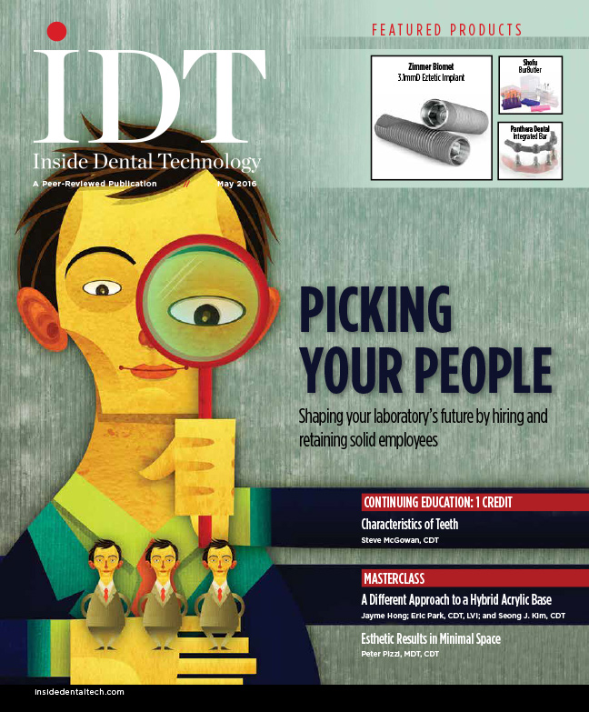 Inside Dental Technology May 2016 Cover