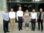 Figure 2  ProLab Solutions invited the heads of three dental technology publications to visit the offshore facility in Zhuhai City, China. (From left to right: Bennett Napier; Claus Dampmann, general manager of ProLab Solutions; Jim Erb, consultant a