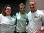 Figure 3 Kirkwood Community College dental technology students Carolyn Schmitt, Arial Hodnefield, and Shawn Jenson also volunteered.