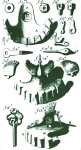 Figure 2  Fauchard’s winged obturator; the key is used to operate the wings after insertion into the maxillary defect. (Taken from: Aramany MA. A history of prosthetic management of cleft palate: Pare′ to Suersen. Cleft Palate J. 1971;8:415-430.)