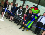 Figure 2 KidSMILES Grand Opening and Ribbond Cutting on April 2, 2012, featuring special guest Stinger from the Columbus Blue Jackets.