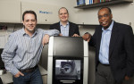 Figure 1 Jason Gleason, Evan Krouse, and Lawrence Johnson with Yes! Dental Laboratory’s Ceramill Motion 2 5-axis mill.