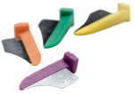 Figure 1  The FenderWedge is available in four color-coded sizes—1 mm, 1.4 mm, 1.9 mm, and 2.3 mm.