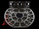 Fig 5. The bottom section of the flask has a magnet and an integrated reservoir designed to hold artificial teeth for steam cleaning while the base plate is in place.