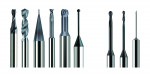 Fig 2. Standard ballnose tools, right, vs. specialized tool shapes, left, that are necessary for more demanding applications (photo provided by DATRON Dynamics Inc.).